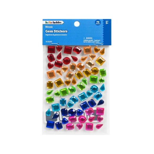 Hello Hobby Mosaic Gem Art Stickers - 70-Piece Set for Crafts and Classrooms