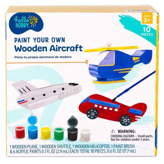 Hello Hobby Multicolor Paint Your Own Wooden Aircrafts