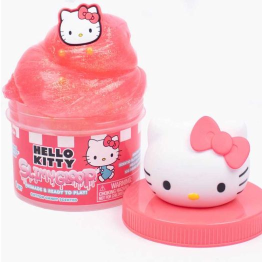 Hello Kitty SLIMYGLOOP Jar, 8 oz Red & White Cotton Candy-Scented Slime