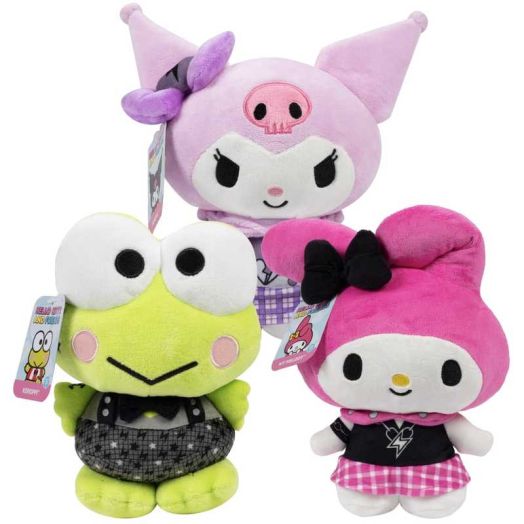 Hello Kitty and Friends 8" Punks Plush 3-Pack - Keroppi, My Melody, and Kuromi - Punks Edition - Officially Licensed 2026 Jazwares Stuffed Animals- Great Gift for Kids, Girls & Boys