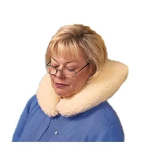Hermell Sheepskin Neck Support Cervical Pillow, One Size Fits Most