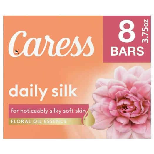 Caress Beauty Bar Daily Silk, 8 Bars/3.75oz each