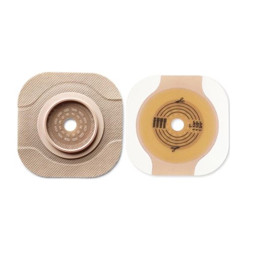 Hollister New Image Flat CeraPlus Skin Barrier with Tape Border, 1-3/4 Inch Flange 1-1/4 Inch Opening Cut-to-Fit Green Box of 5