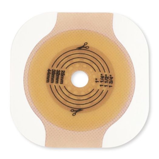 Hollister New Image Flat CeraPlus Skin Barrier with Tape Border, 2-3/4 Inch Flange 2-1/4 Inch Opening Cut-to-Fit Blue Box of 5