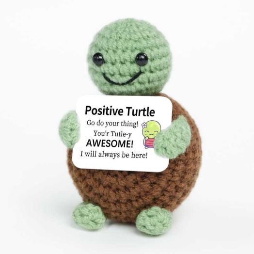 Positive Turtle Gifts, Emotional Support Crochet Animals, Birthday Gifts for Women, Small Handmade Crochet Animals