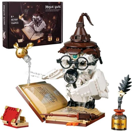 Honchoes Owl Building Set Bird Animal with LED for Adults Compatible with Lego 1162 Pcs