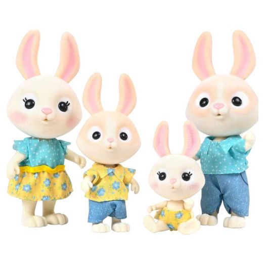 Honey Bee Acres McScampers Rabbit Family - Includes 4 Miniature Figures - Dolls for Kids Ages 3+