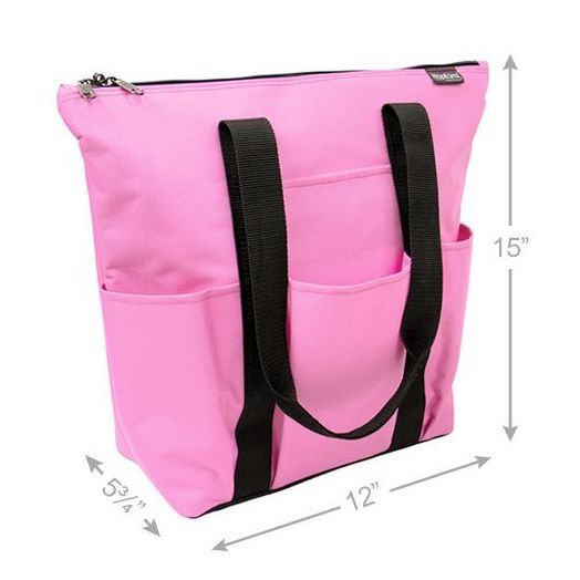 Hopkins Medical 3-Pocket Medical Tote, Pink 12 x 15 x 5-3/4 Inches
