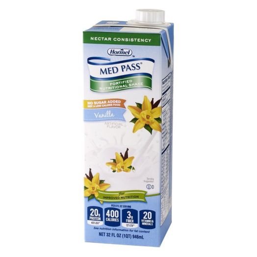 Hormel Health Labs Med Pass No Sugar Added Fortified Nutritional Shake, Vanilla Nectar 32 oz