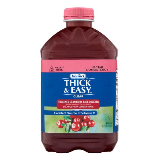 Hormel Health Labs Thick & Easy Thickened Cranberry Juice Cocktail, Nectar Consistency 46 oz