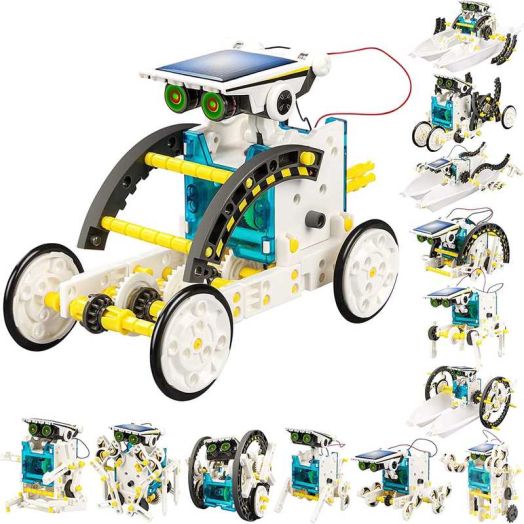 Hot Bee 13-in-1 Solar Power Robots Set, Science Toy Building Robotic Kit Age 8-12 for Boys Girls Kids, Creation Toy -- DIY Educational Christams Gifts.