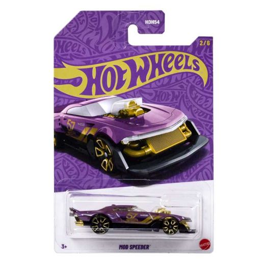 Hot Wheels 1:64 Scale Die-Cast Toy Car or Truck with Purple- & Gold-Colored Deco (Styles May Vary)