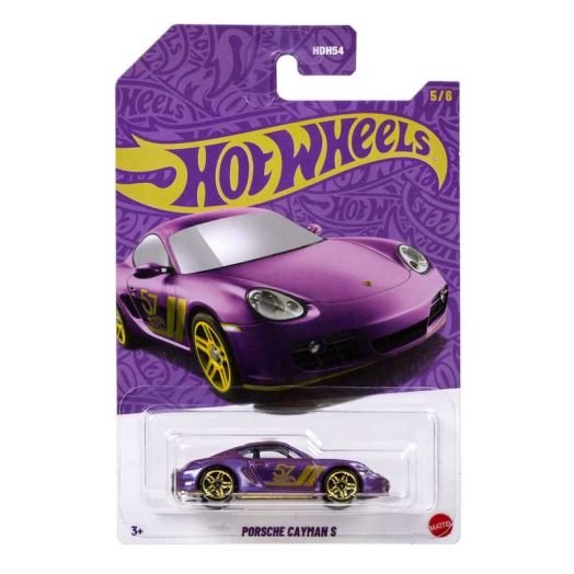 Hot Wheels 1:64 Scale Die-Cast Toy Car or Truck with Purple- & Gold-Colored Deco (Styles May Vary)