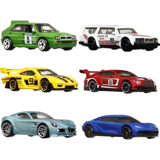 Hot Wheels 1:64 Scale Die-Cast Toy Cars, Set of 6 Euro Style Vehicles (Styles May Vary) [ Exclusive]