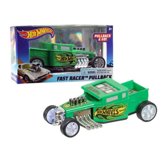 Hot Wheels Pull Back Racers, Green Bone Shaker, Kids Toys for Ages 3 Up, Gifts and Presents
