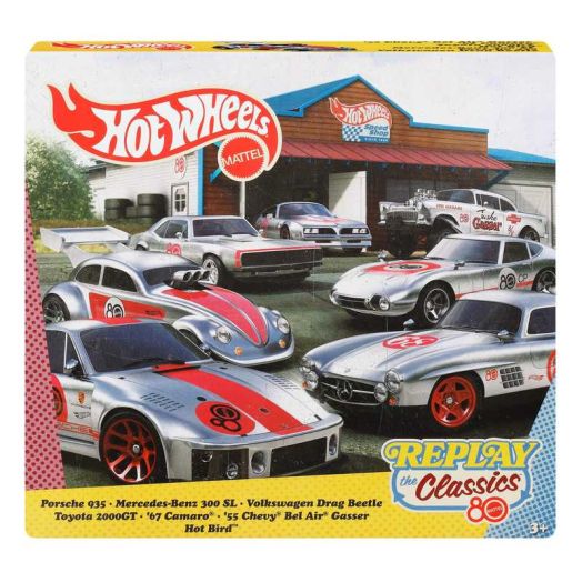 Hot Wheels Silver Series Mattel 80th Anniversary 7-Pack, Set of 7 1:64 Scale Toy Cars
