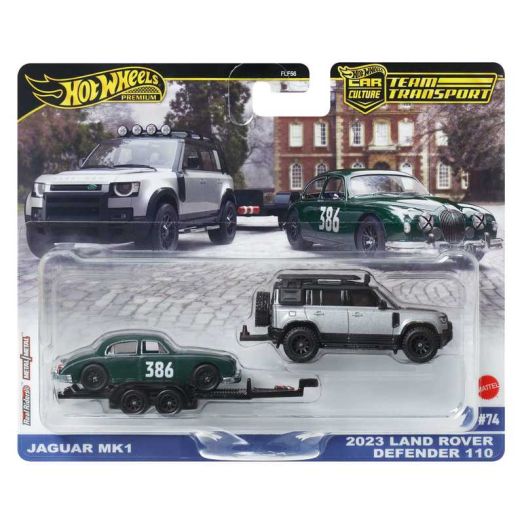 Hot Wheels Team Transport Truck & Race Car, Gift for Racing Collectors