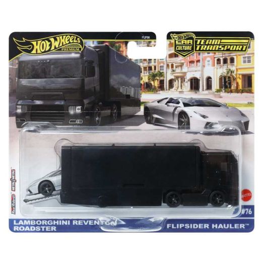Hot Wheels Team Transport Truck & Race Car, Gift for Racing Collectors