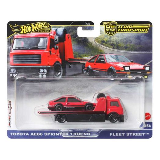 Hot Wheels Team Transport Truck & Race Car, Gift for Racing Collectors