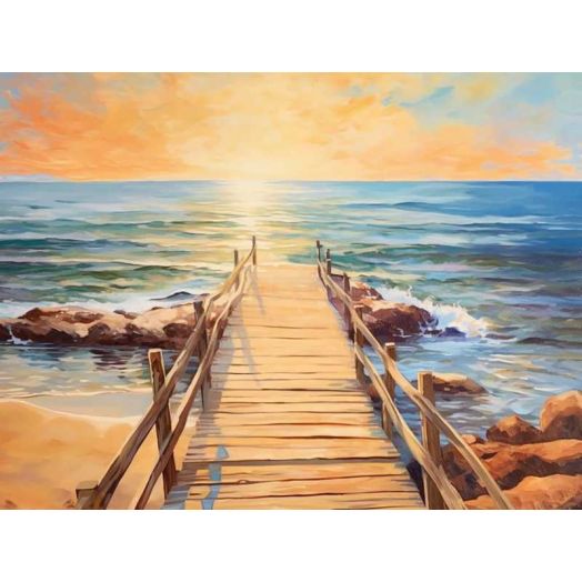 HsdsBebe Diamond Art Seashore DIY Craft Kit, 5 Pieces