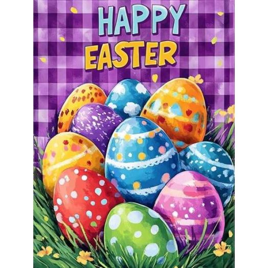 HsdsBebe Easter DIY Diamond Art Painting Kit, Decorated Eggs Art Craft Gem Painting Adult and Children DIY Full Round 5D Diamond Drill Kit