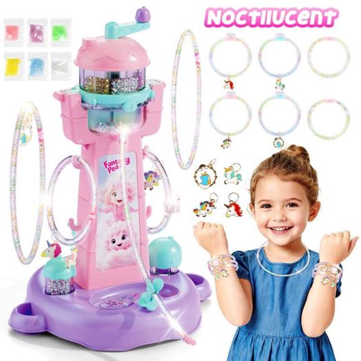 Huge Wave Bracelet Making Kit for Girls, Unicorn Glow Jewelry Beading Machine Set, with Clear Tube, Christmas Birthday Crafts Gifts for Girls Ages 5-12