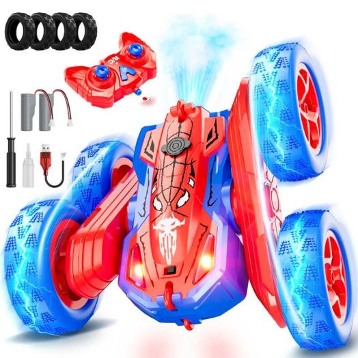 Huge Wave RC Stunt Cars Toys for Boys Ages 5-7, 360° Flip 4WD Rechargeable Remote Control Stunt Car Outdoor Toy for 3 4 5 6 7 8 9 10, Birthday Gifts Toys for Boys Girls Kids Age 6-12