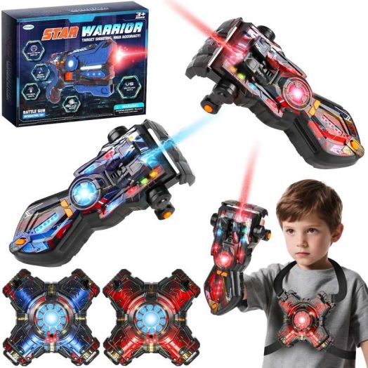 Huge Wave Shooting Tag Sets with Vests, Set of 2 Shooting Game Toys, Indoor&Outdoor Multiplayer Game, Group Activity, Birthday Gift for Ages 6-12