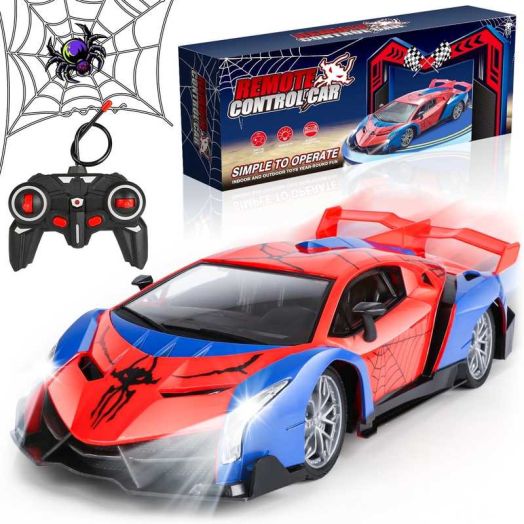 Huge Wave Spider Remote Control Car for Boys 4-12, 2.4Ghz RC Cars Toys, Electric Kids Toys with Cool LED Lights, Hobby Race Toys for Boys Girls Ages 4+ Years Old Birthday Gift