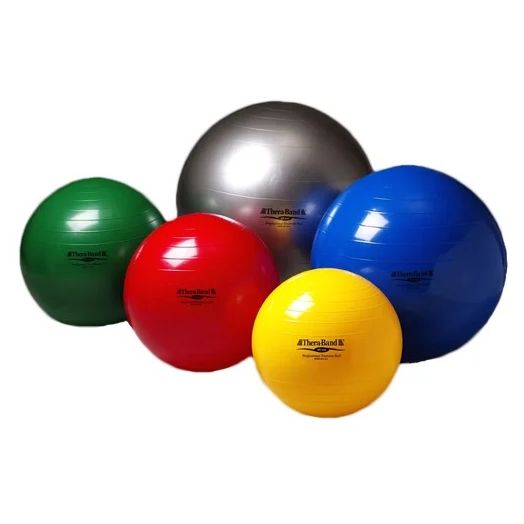 Hygenic THERABAND Standard Exercise Ball, 45cm Yellow with 2 Replacement Plugs