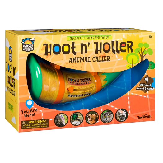 Toysmith Outdoor Discovery, Hoot-N-Hollar Animal Caller, 9" Horn Caller With 9 Animal Sounds, For Boys & Girls Ages 5