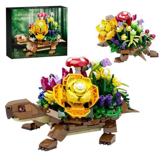 Turtle Succulent Pot Planters Building Blocks Set Turtle Cute Planter Pots with Plants, Succulent, Mushroom Garden Decor Plant Lovers Gifts