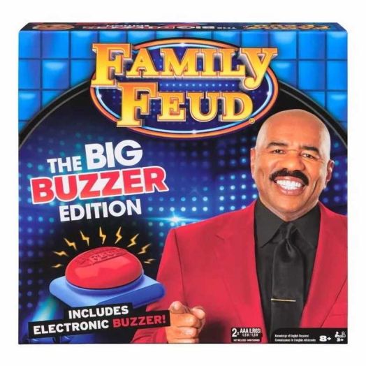Family Feud The Big Buzzer Edition Party Card Game - Electronic Buzzer & Fast Money Round