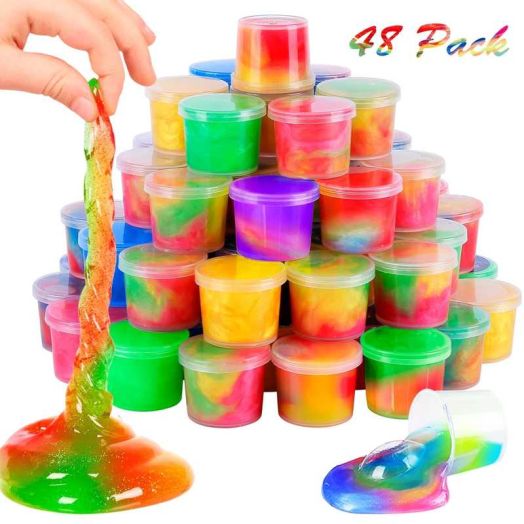 48 Pack Slime Kit Party Favors, School Education, Prizes, Birthday Gifts for Kids, Boys, Girls