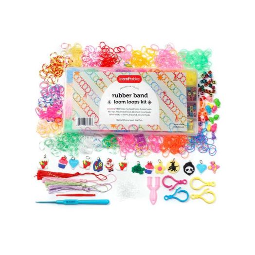 Incraftables Rubber Band Bracelet Making Kit. Multicolor Rainbow Rubberband Set with Accessories