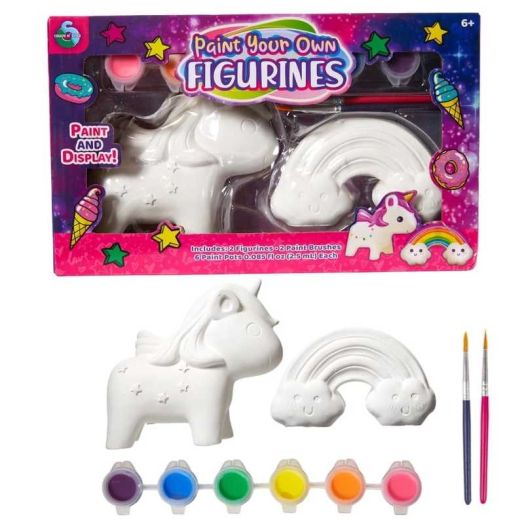 Innovative Designs Create N' Style DIY Paint Your Own Figurines Arts and Crafts Set for Girls, Unicorn and Rainbow Figures