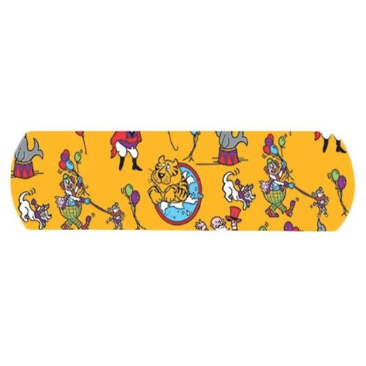 Integra LifeSciences American White Cross Stat Strip Circus Kid Design Adhesive Bandages, 3/4 x 3 Inch Box of 100