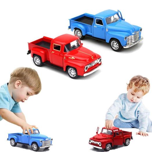 2Pack Blue Little Truck Toys for Toddlers 2-4, Little Red Truck Toy for Boy 3-6, Kids Car Toy for Birthday/Easter/Christmas Gifts(Blue+Red)
