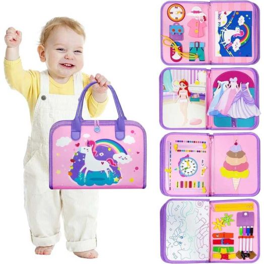 Busy Board Toy for Toddler 2 3 4Years Old, Montessori Learning Toys for Toddler 2-4 Girls Christmas Gifts