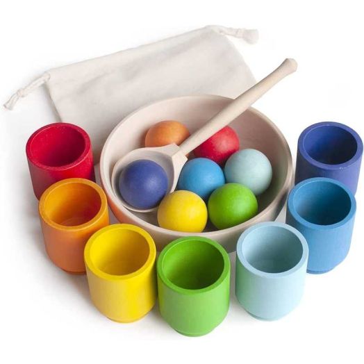 Montessori Toys for Toddlers, Wooden Sorter Color Matching Toys for 1-3 Years Old Boys Girls Gifts
