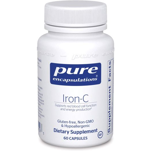 Pure Encapsulations, Iron-C, Hypoallergenic Supplement Supports Optimal Muscle Function, 60 Capsules