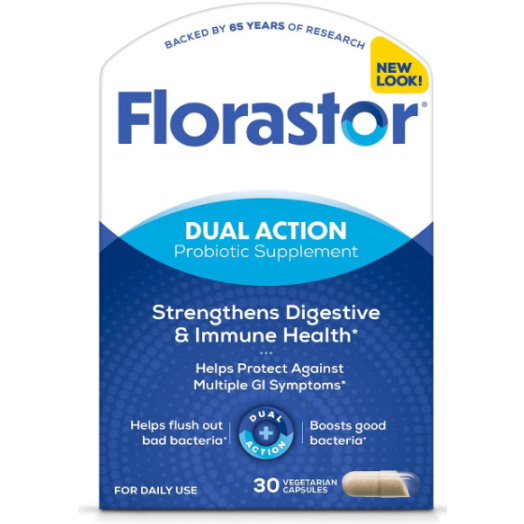 Florastor Daily Probiotic Supplement for Men, Women and Children  Saccharomyces boulardii lyo CNCM I-745 (250 mg; 30 Capsules) | Florastor
