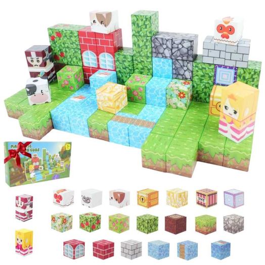 Jaawind 132 PCS Magnetic Blocks, Building Magnet Set for Boys & Girls Age 3-5 6-8, Sensory Toys for Kids Toddlers Birthday Gifts for 3+ Years Old