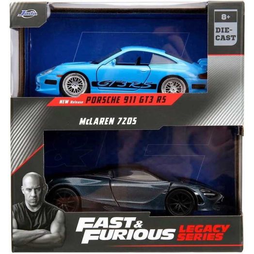 JADA 1:32 FF BRIAN'S PORSCHE 996 GT3 & SHAW'S MCLAREN