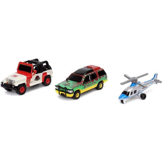 Jada Toys Jurassic World 1.65" Nano 3-Pack Die-Cast Cars Wave 1