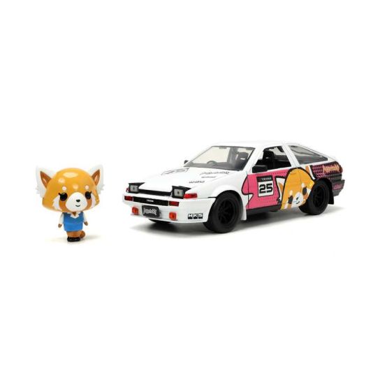Jada Toys Sanrio 1:24 1986 Toyota Trueno (AE86) Die-Cast Car & Aggretsuko Figure