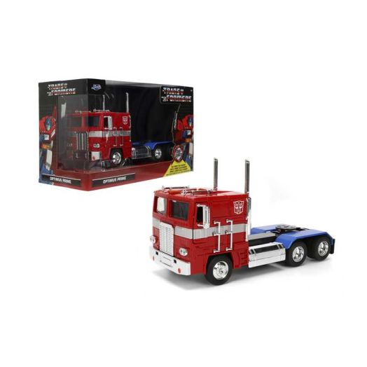 Jada Toys Transformers G1 Optimus Prime Truck with Robot on Chassis Die-Cast Car Play Vehicles