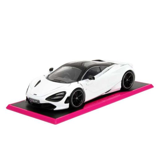 Pink Slips 1:24 W6 McLaren 720S Die-Cast Car w/Base, Toys for Kids and Adults(White)