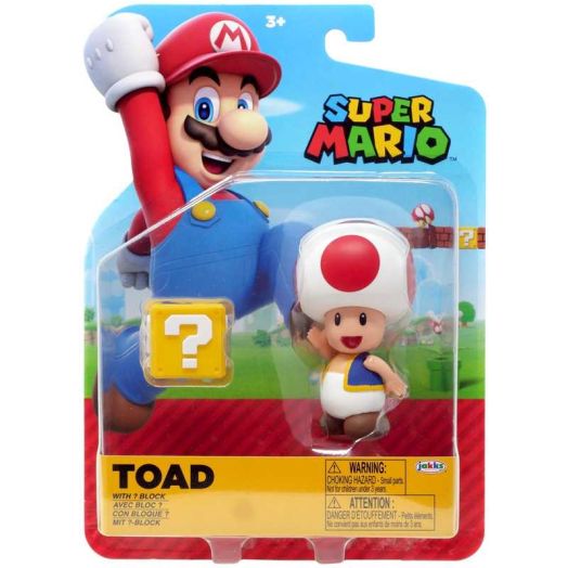 Red Toad with Question Block Super Mario Action Figure