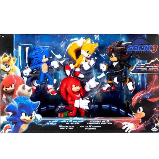 Sonic 3 Movie 5-Inch Action Figure 4-Pack - Sonic, Tails, Shadow, Knuckles | JAKKS Pacific